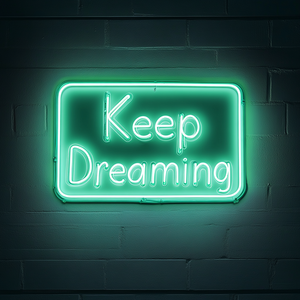 Keep Dreaming - Green Neon Sign, 18 Inches