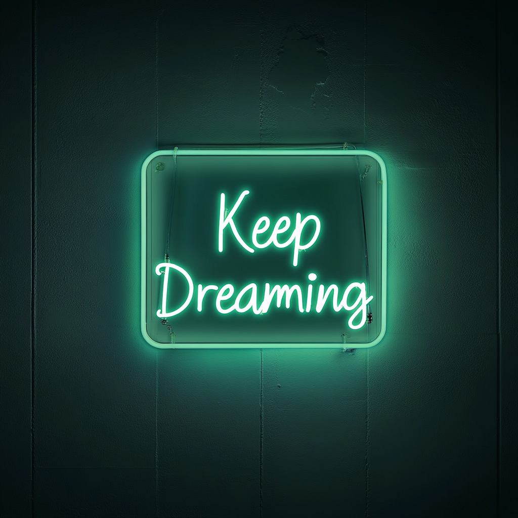Keep Dreaming - Green Neon Sign, 18 Inches