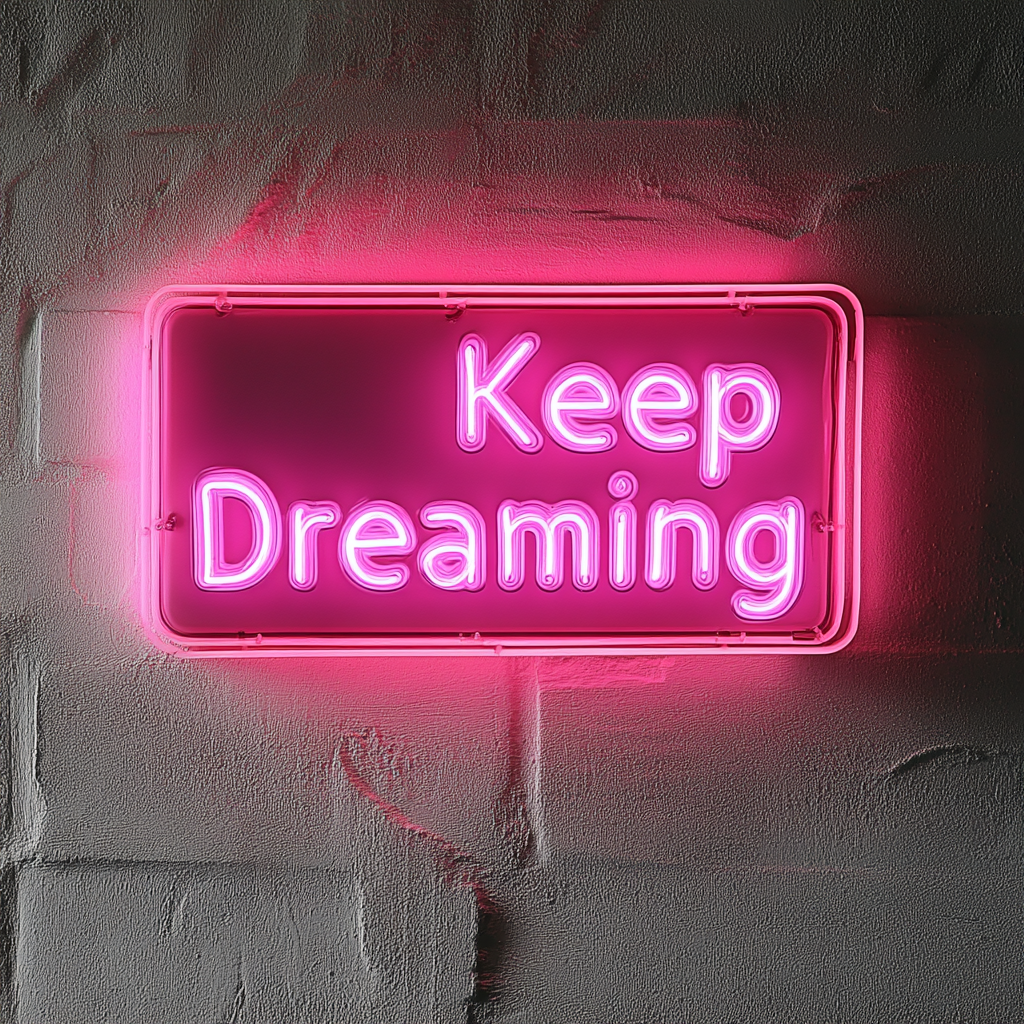 Keep Dreaming - Pink Neon Sign, 18 Inches