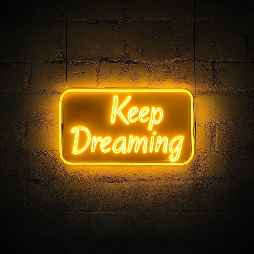 Keep Dreaming - Yellow Neon Sign, 24 Inches