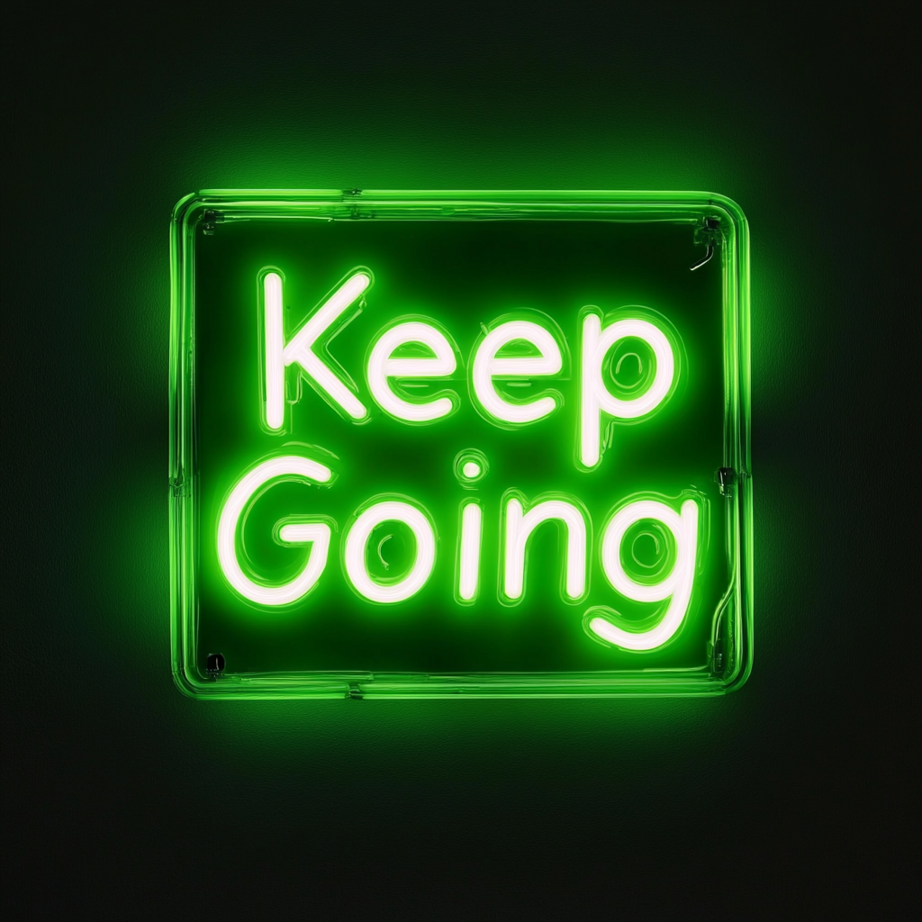 Keep Going - Green Neon Sign, 24 Inches