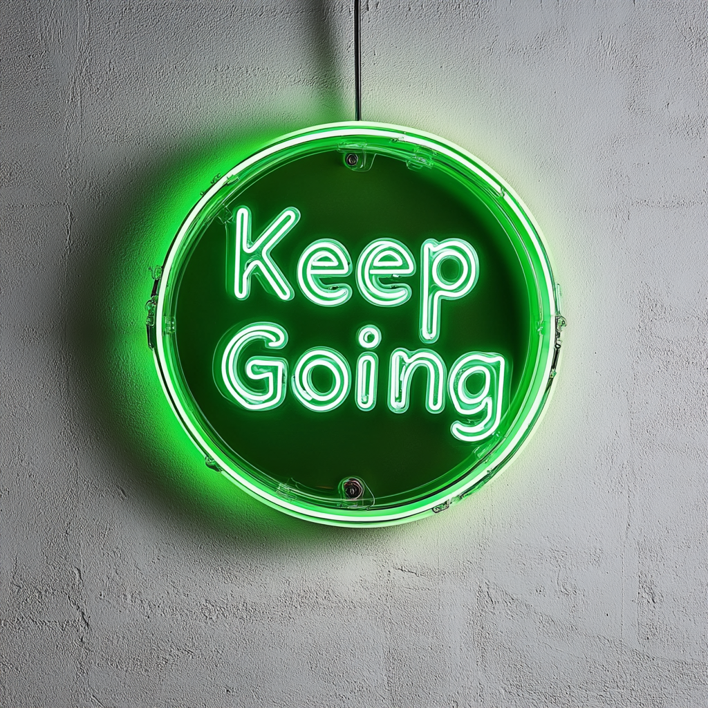 Keep Going - Green Neon Sign, 18 Inches