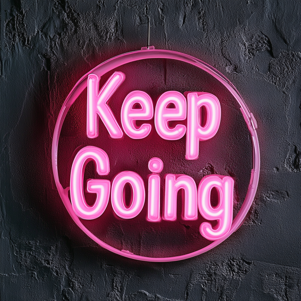 Keep Going - Pink Neon Sign, 24 Inches