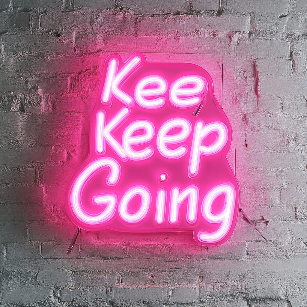 Keep Going - Pink Neon Sign, 18 Inches