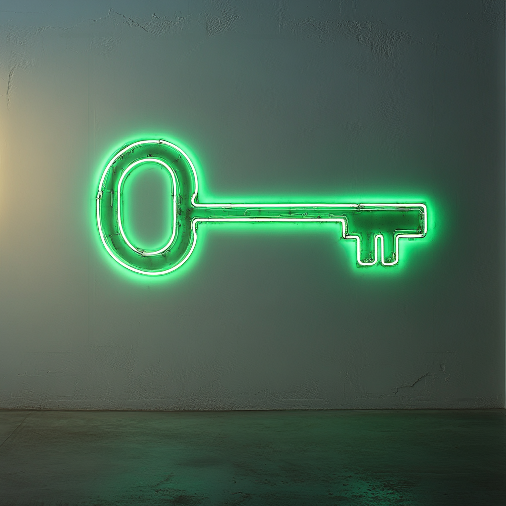 Key - Green Neon Sign, 18 Inches
