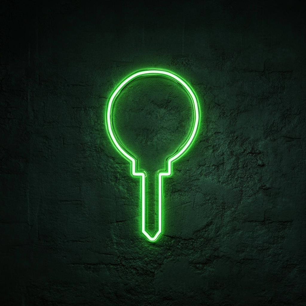 Keyhole - Green Neon Sign, 18 Inches