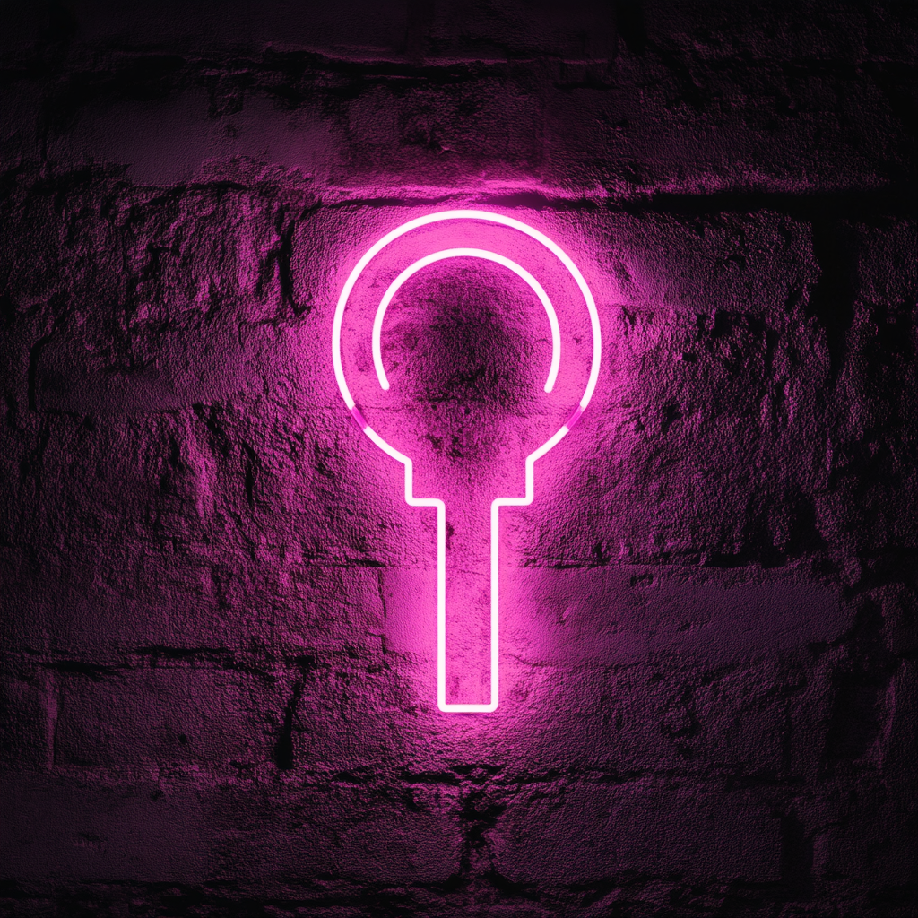 Keyhole - Pink Neon Sign, 18 Inches
