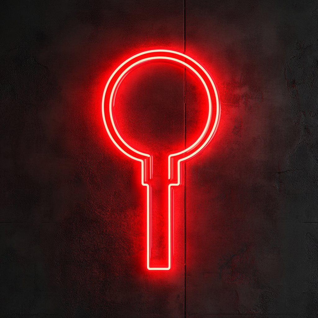 Keyhole - Red Neon Sign, 24 Inches