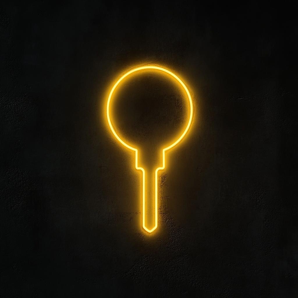 Keyhole - Yellow Neon Sign, 24 Inches