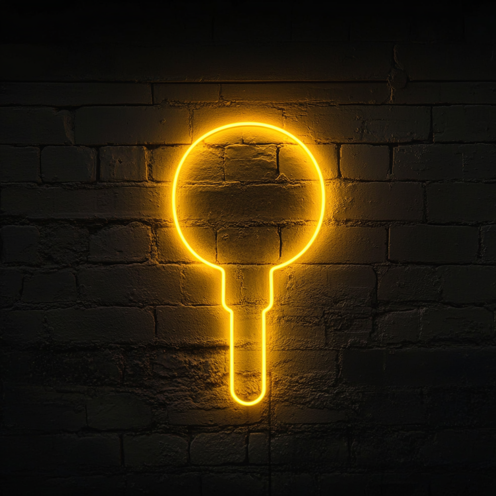 Keyhole - Yellow Neon Sign, 24 Inches