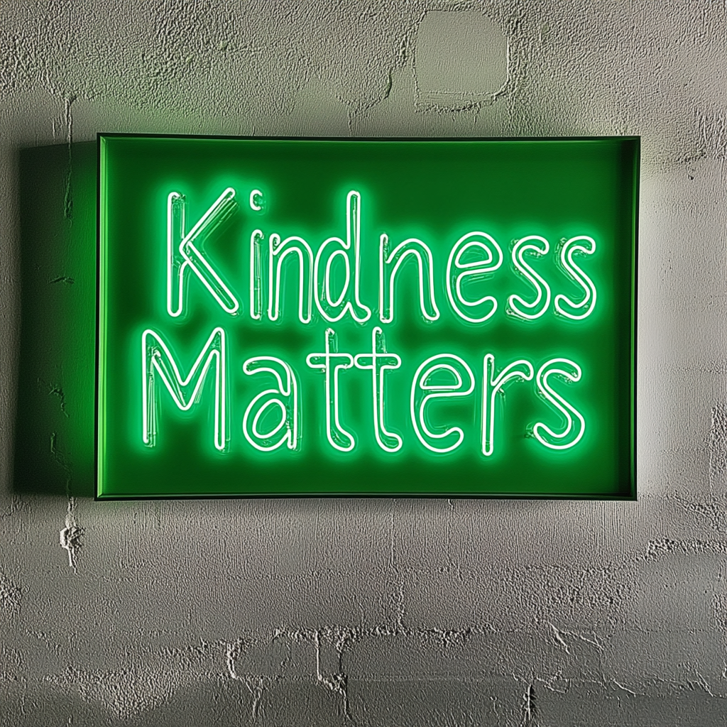 Kindness Matters - Green Neon Sign, 24 Inches
