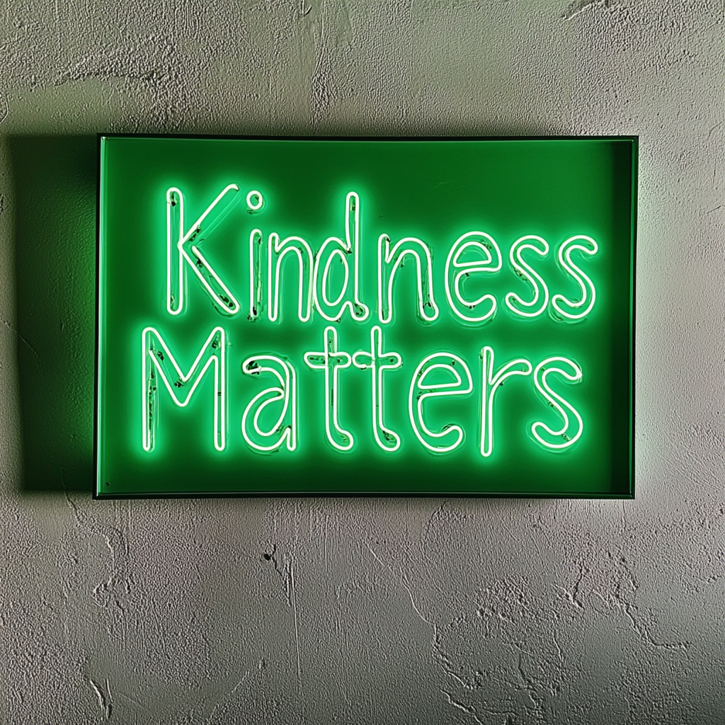 Kindness Matters - Green Neon Sign, 18 Inches