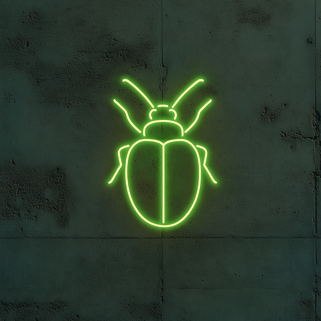 Ladybug - Green Neon Sign, 24 Inches
