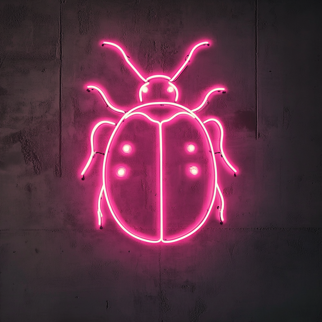 Ladybug - Pink Neon Sign, 24 Inches