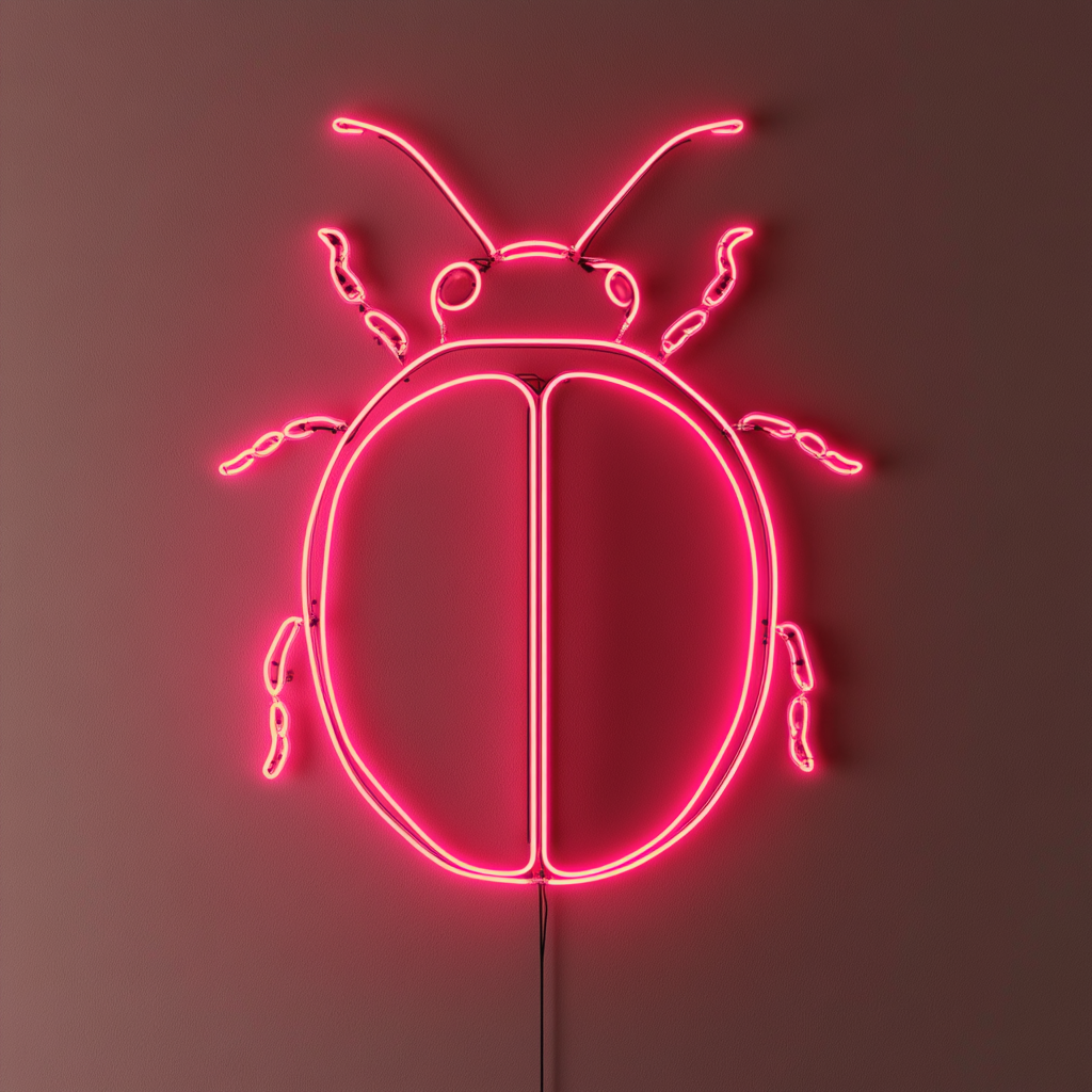 Ladybug - Pink Neon Sign, 18 Inches