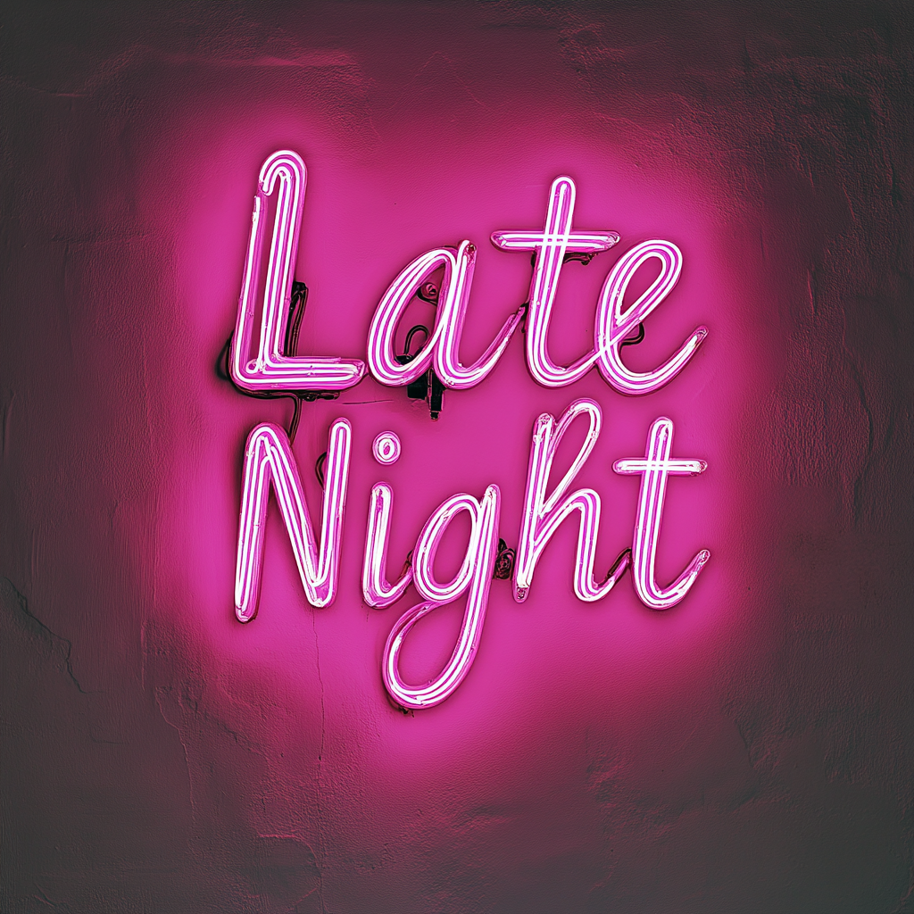 "Late Night" - Pink Neon Sign, 24 Inches