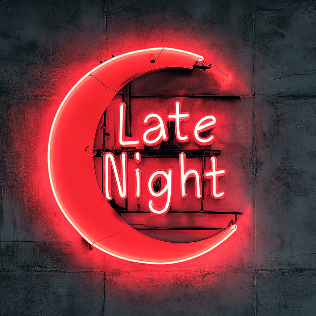 "Late Night" - Red Neon Sign, 24 Inches