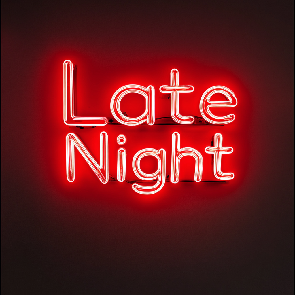 "Late Night" - Red Neon Sign, 24 Inches