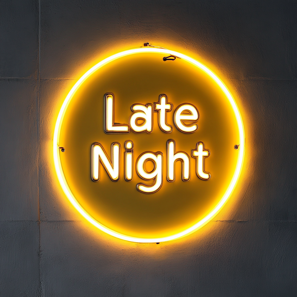 "Late Night" - Yellow Neon Sign, 24 Inches