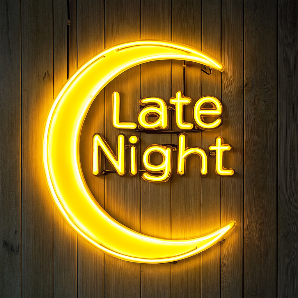 "Late Night" - Yellow Neon Sign, 24 Inches