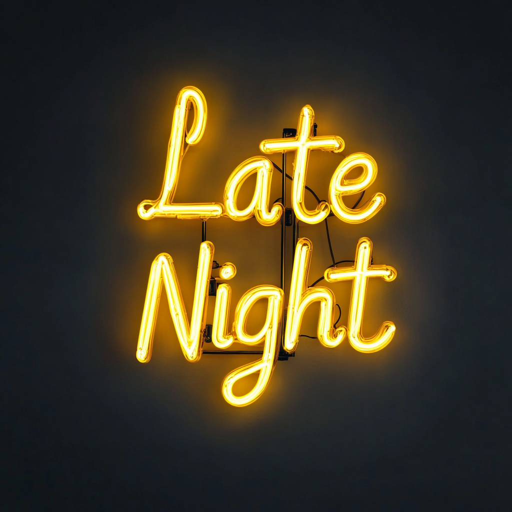 "Late Night" - Yellow Neon Sign, 24 Inches