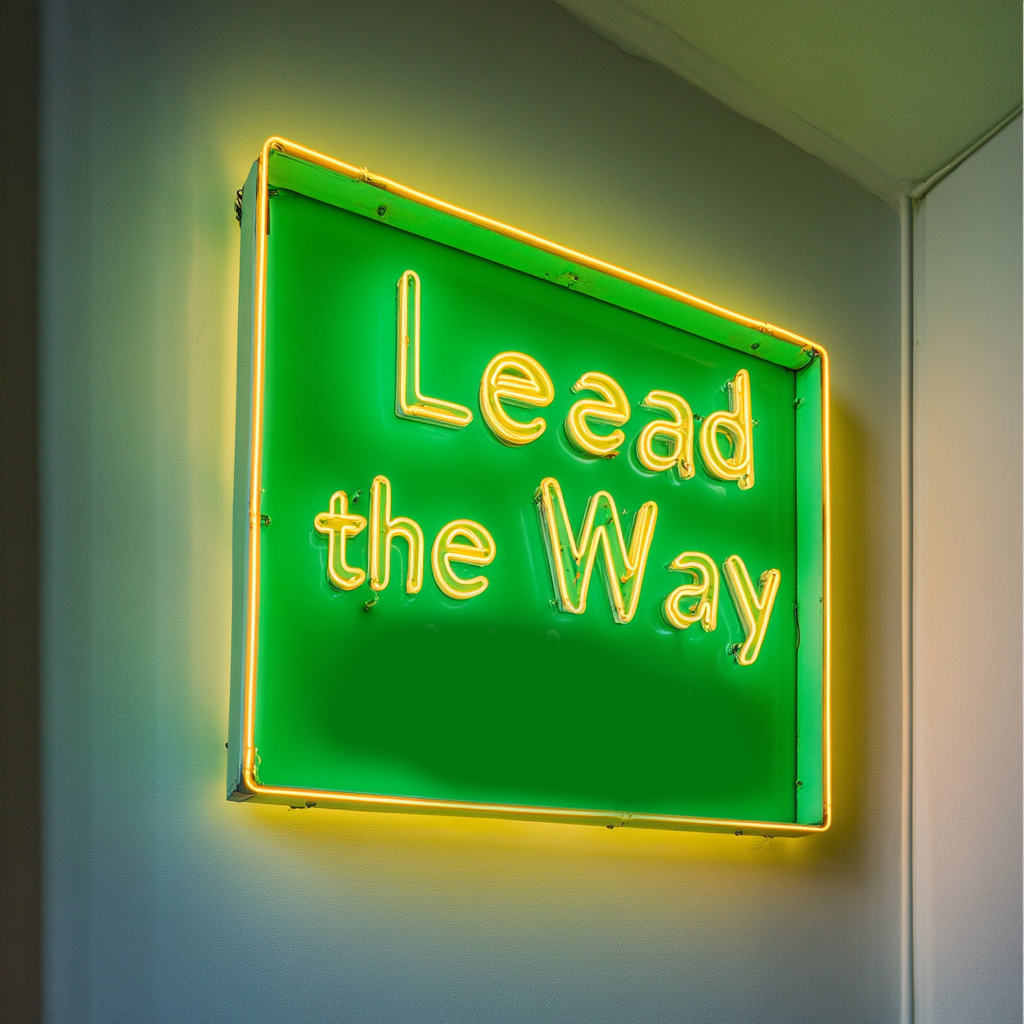 "Lead the Way" - Green Neon Sign, 24 Inches