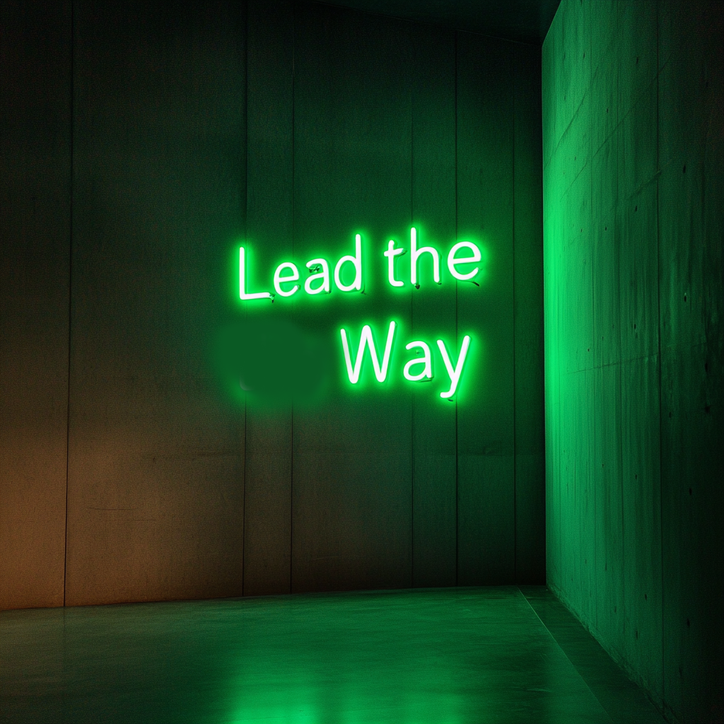 "Lead the Way" - Green Neon Sign, 24 Inches