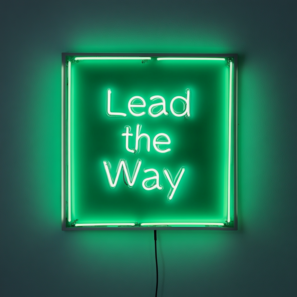 "Lead the Way" - Green Neon Sign, 24 Inches