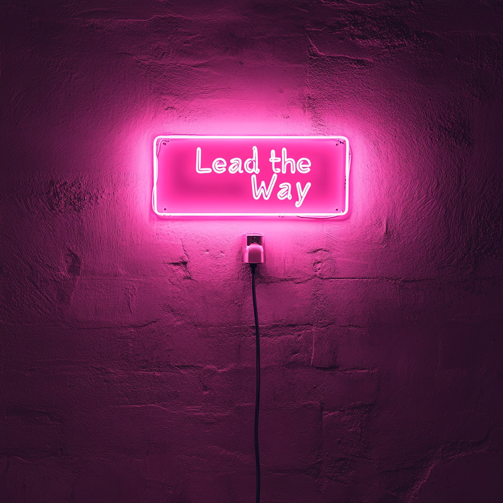 "Lead the Way" - Pink Neon Sign, 24 Inches
