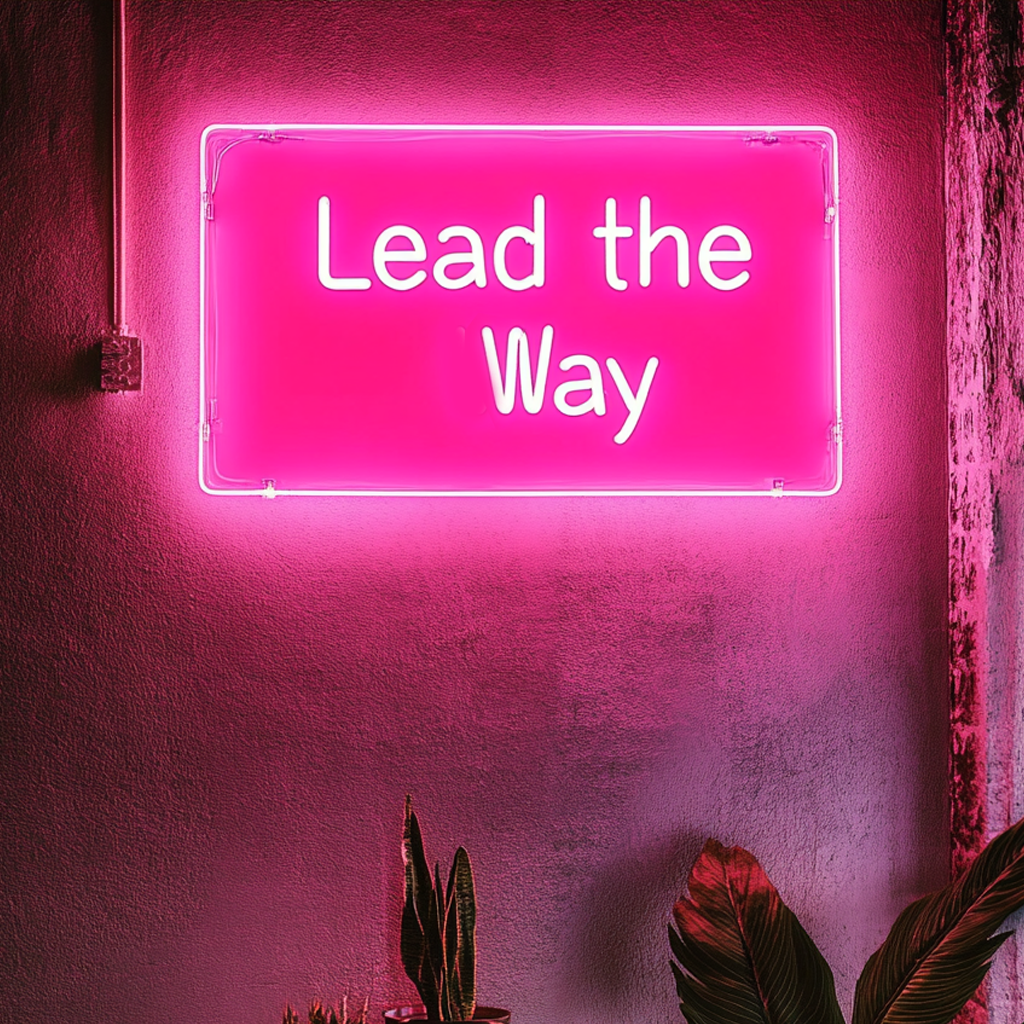 "Lead the Way" - Pink Neon Sign, 24 Inches