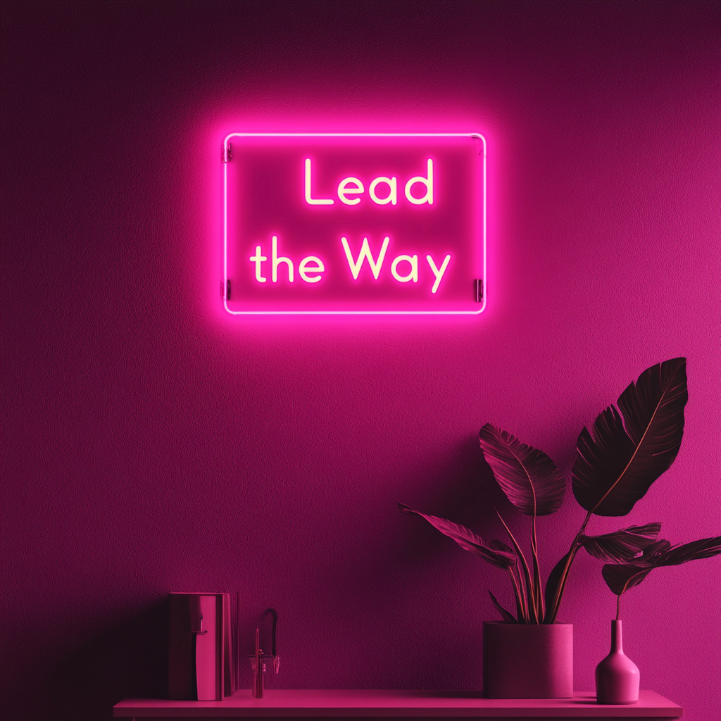 "Lead the Way" - Pink Neon Sign, 24 Inches