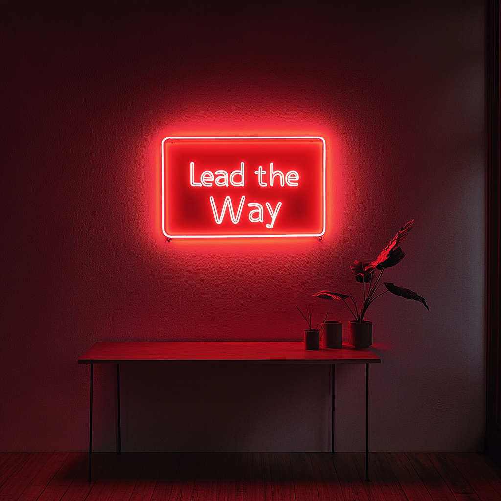 "Lead the Way" - Red Neon Sign, 24 Inches