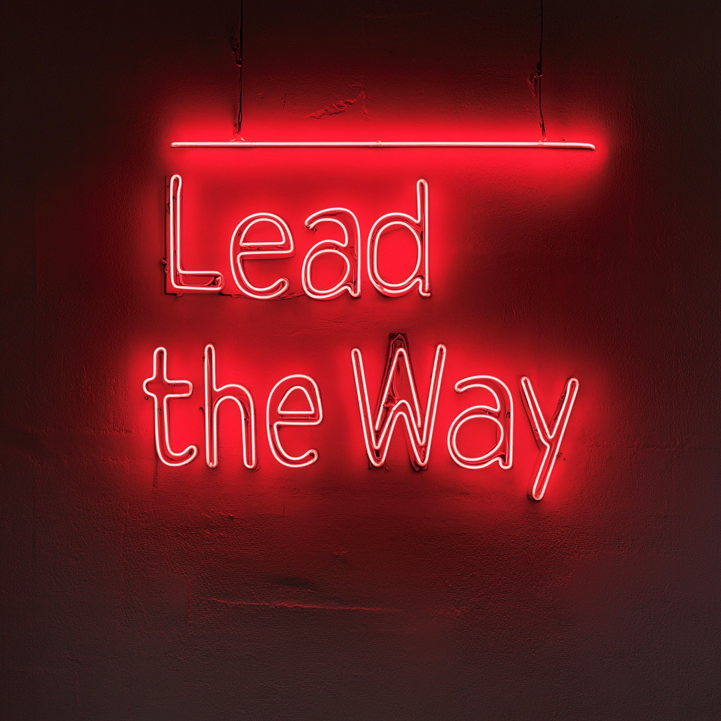 "Lead the Way" - Red Neon Sign, 24 Inches