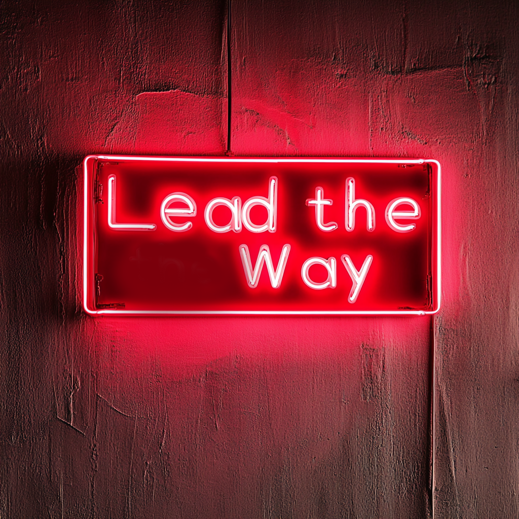"Lead the Way" - Red Neon Sign, 24 Inches
