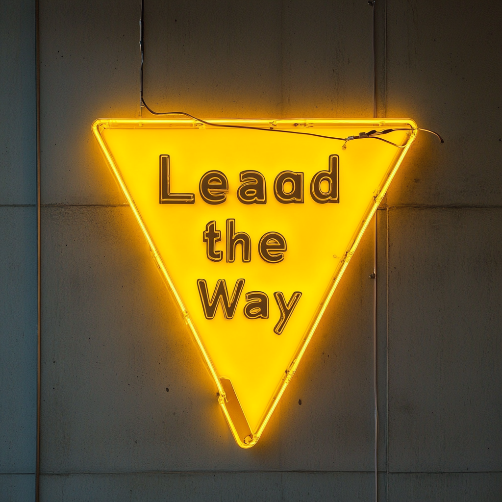 "Lead the Way" - Yellow Neon Sign, 24 Inches