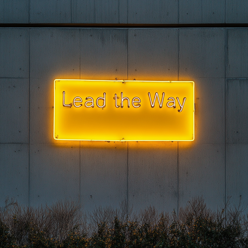 "Lead the Way" - Yellow Neon Sign, 24 Inches