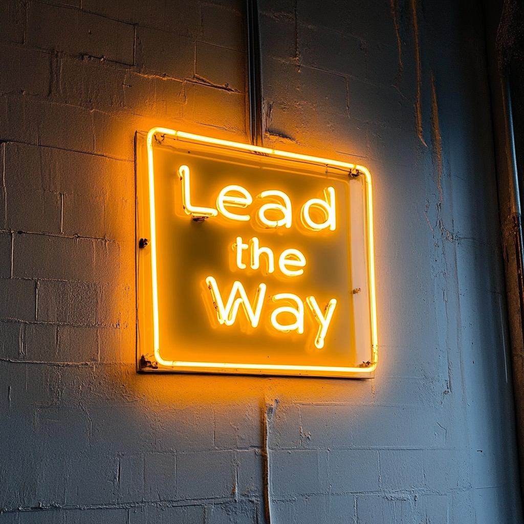 "Lead the Way" - Yellow Neon Sign, 24 Inches