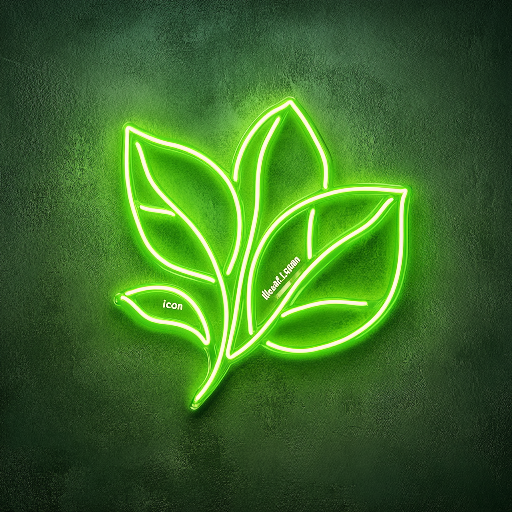 Leaf - Green Neon Sign, 24 Inches