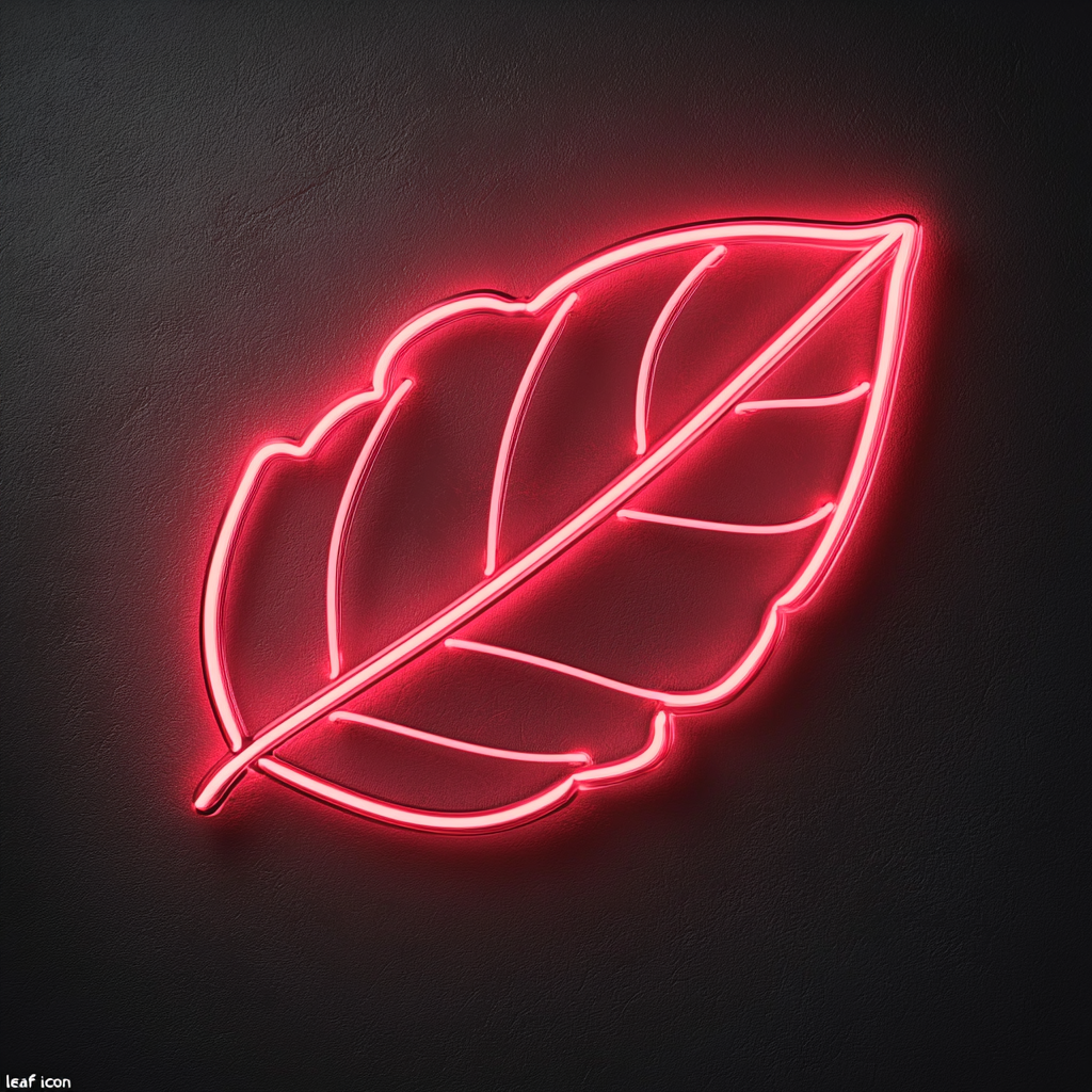 Leaf - Red Neon Sign, 24 Inches