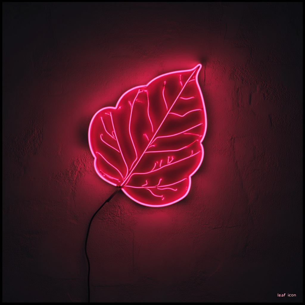 Leaf - Red Neon Sign, 24 Inches