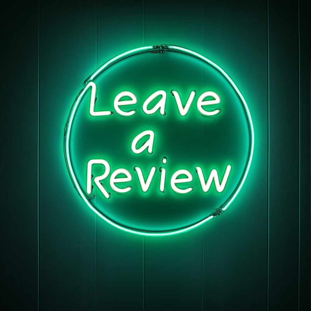 Leave a Review - Green Neon Sign, 24 Inches