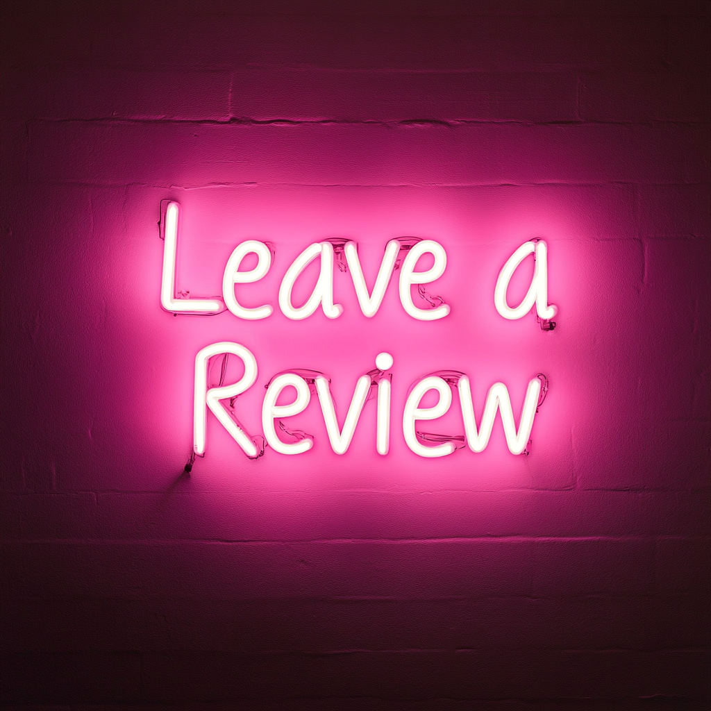 Leave a Review - Pink Neon Sign, 18 Inches