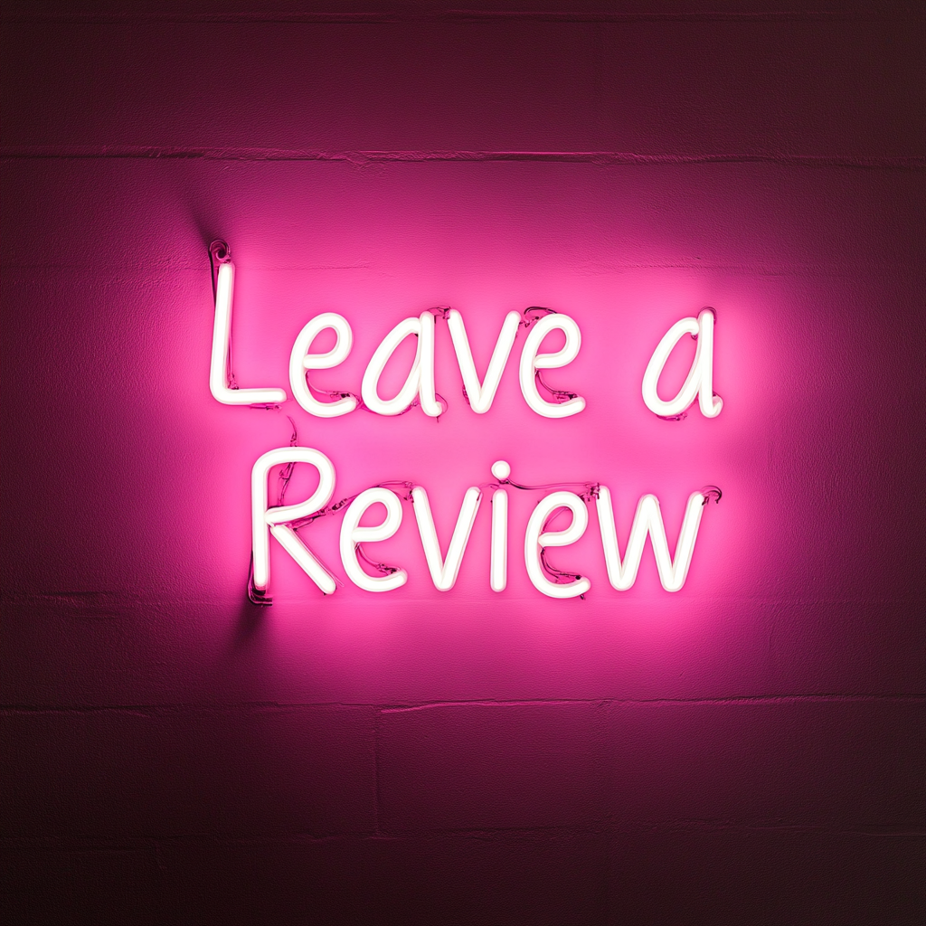 Leave a Review - Pink Neon Sign, 24 Inches