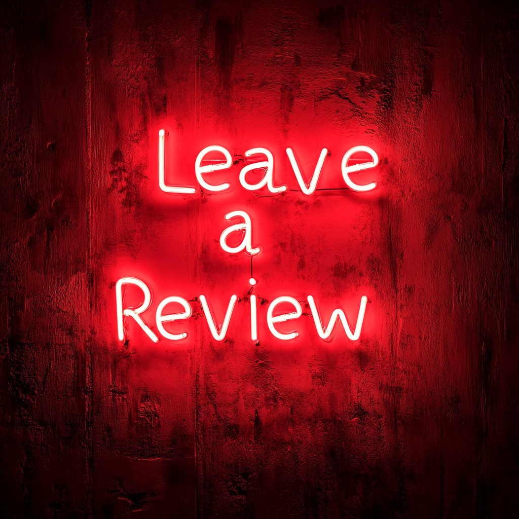 Leave a Review - Red Neon Sign, 18 Inches