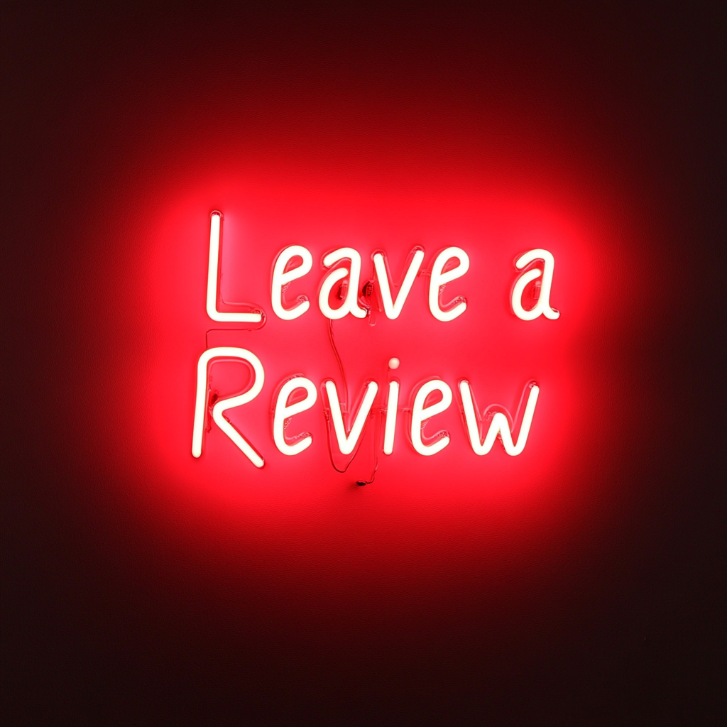 Leave a Review - Red Neon Sign, 24 Inches