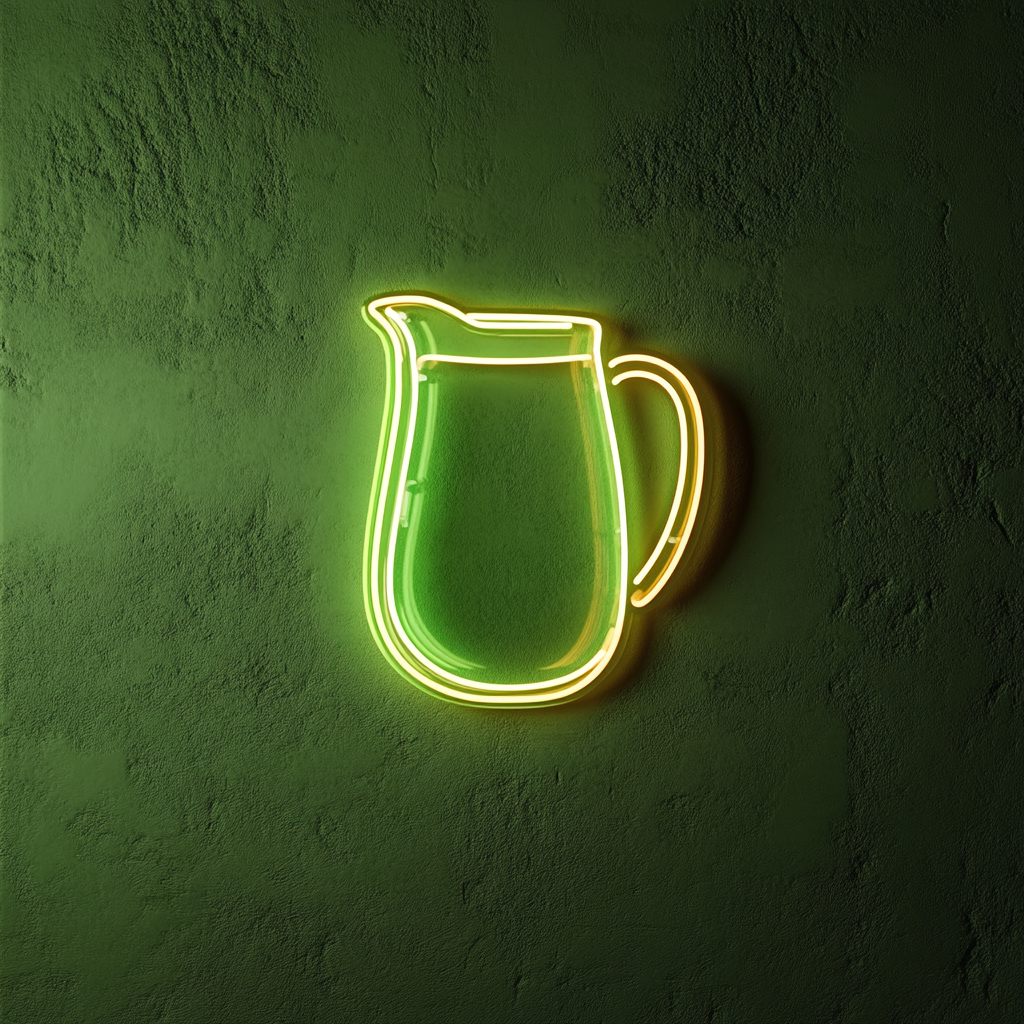 Lemonade Pitcher - Green Neon Sign, 18 Inches