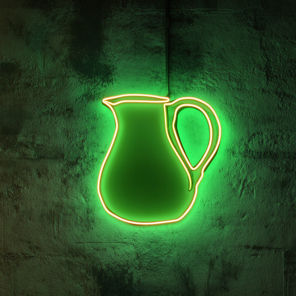 Lemonade Pitcher - Green Neon Sign, 18 Inches