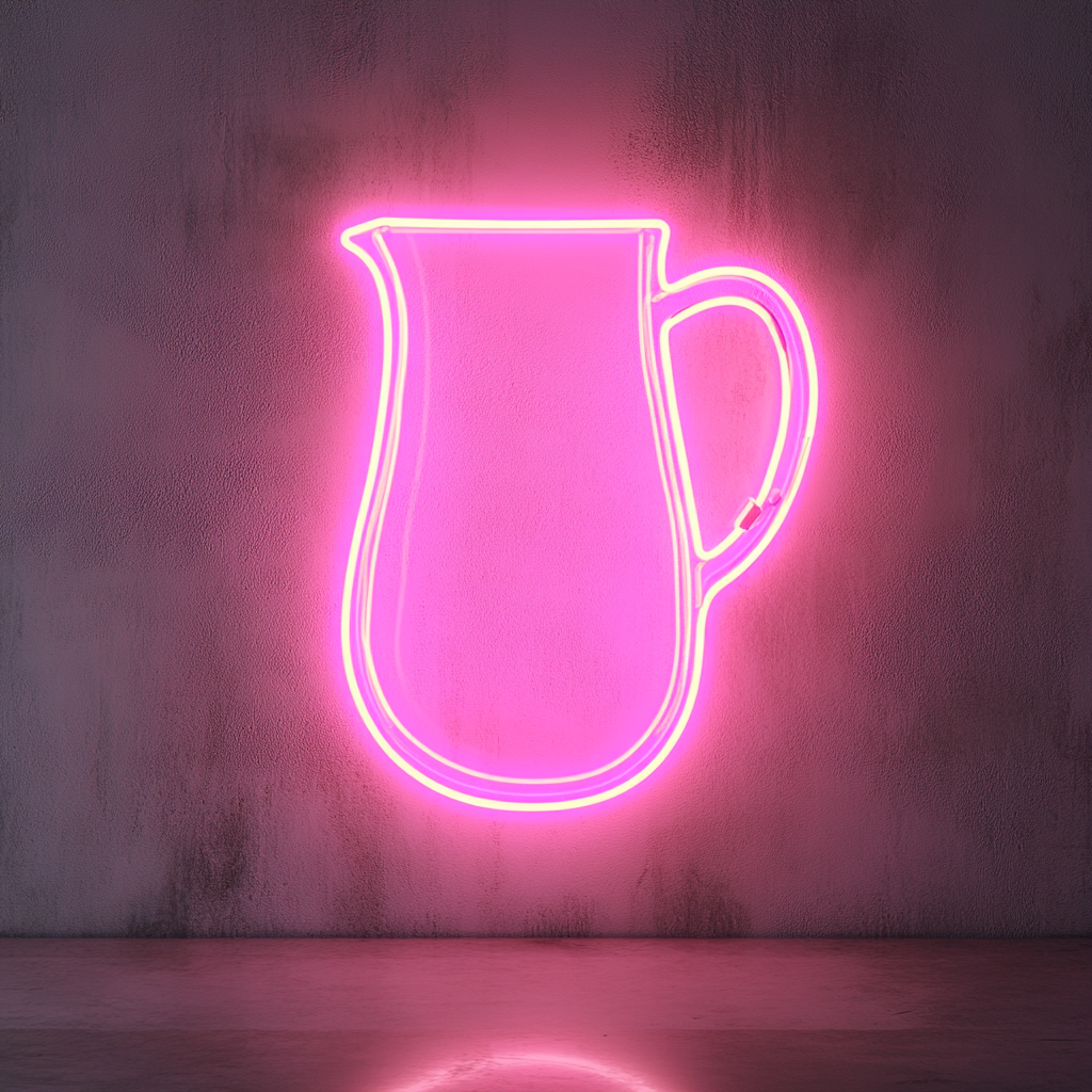 Lemonade Pitcher - Pink Neon Sign, 18 Inches