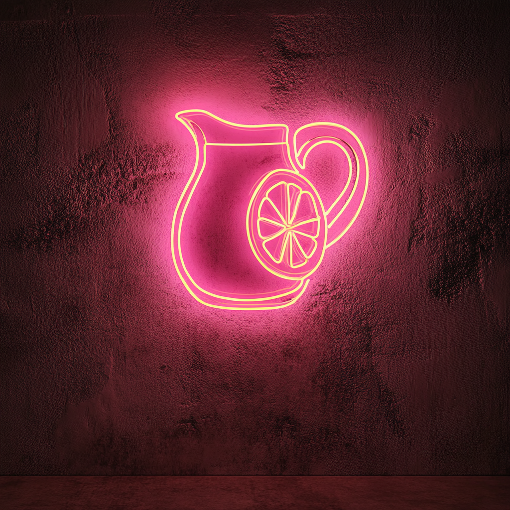 Lemonade Pitcher - Pink Neon Sign, 24 Inches