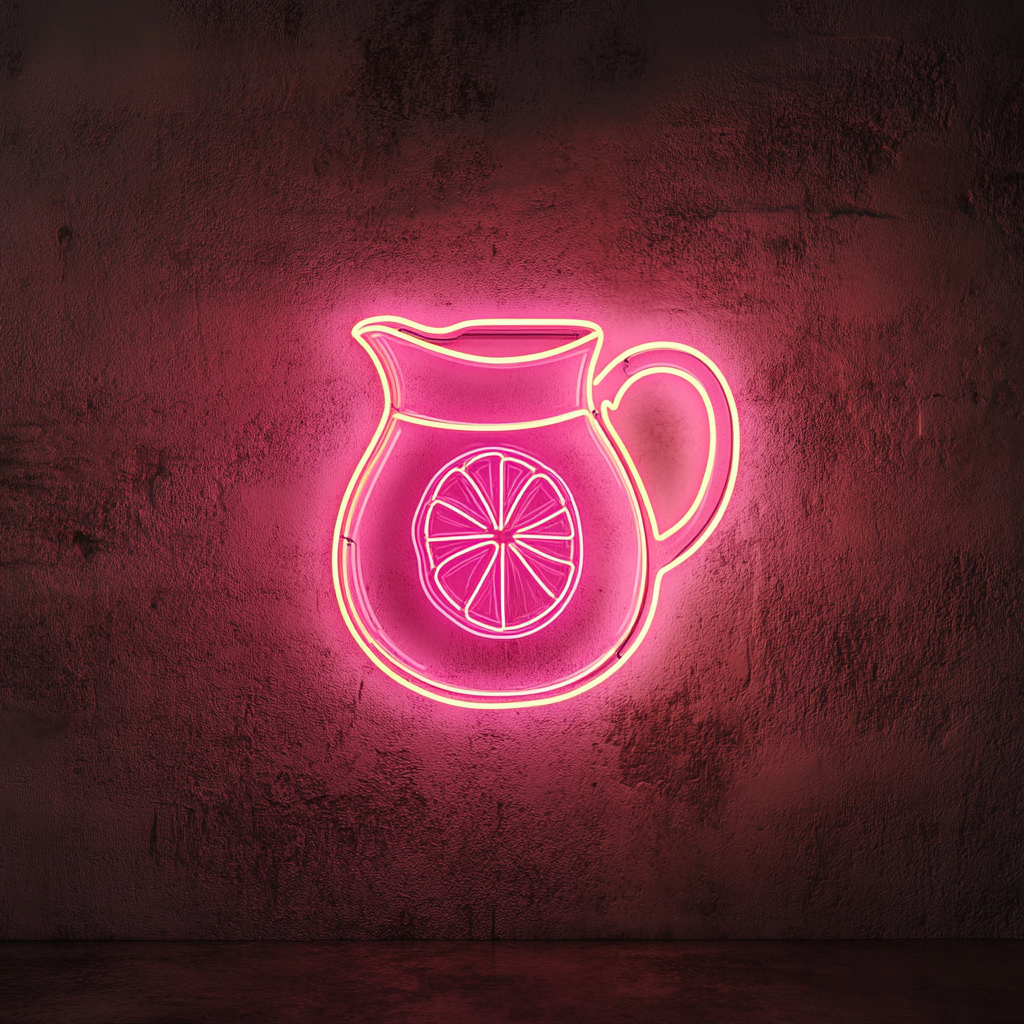 Lemonade Pitcher - Pink Neon Sign, 24 Inches